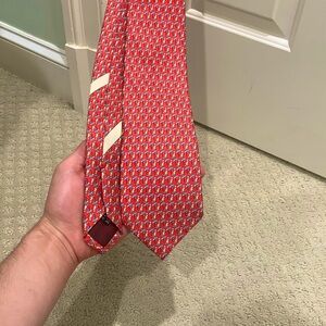 Salvatore Ferragamo tie, Red, Kangaroo and Palm Tree